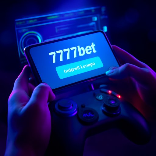7777bet download button on phone screen